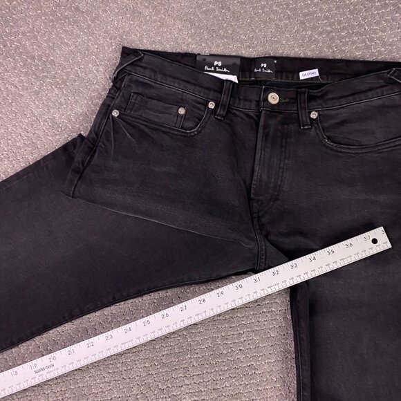 NWT Paul Smith Tapered Fit Black Organic Stretch Jeans Men's 30 Measure 32 x 31 - Picture 14 of 16
